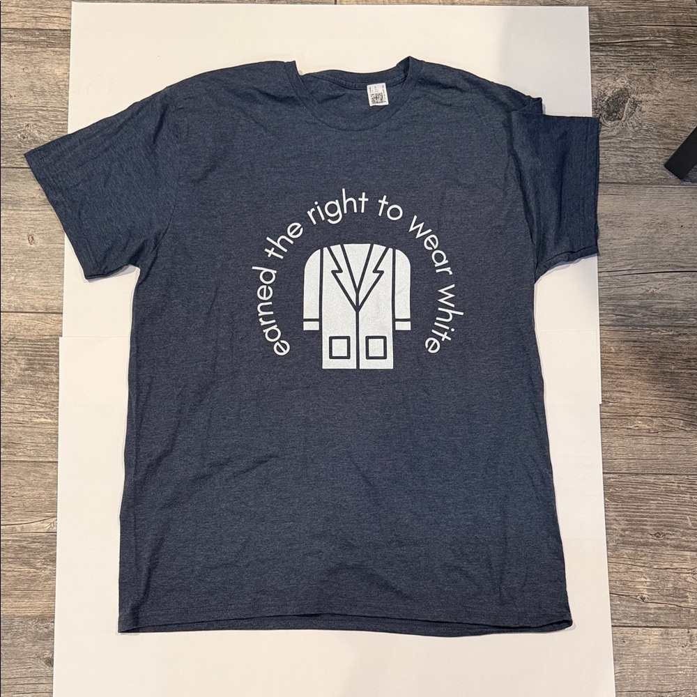 Gildan Dark Blue Graphic Tee (Great for someone receiving their white coat!)